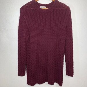 Spiegel Vintage Cable Knit Fisherman Burgundy Grunge Winter Sweater Women’s L